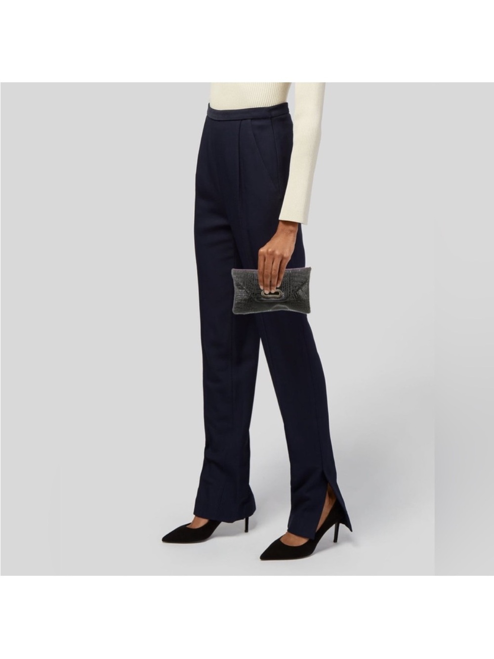 Jimmy choo croc embossed clutch with gold tone hardware - Picture 4 of 4